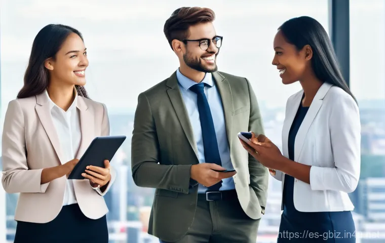 글로벌 비즈니스 분야 취업 시 고려사항 - **Prompt 1: Global Team Collaboration in a Modern Setting**
    A group of five diverse young profes...