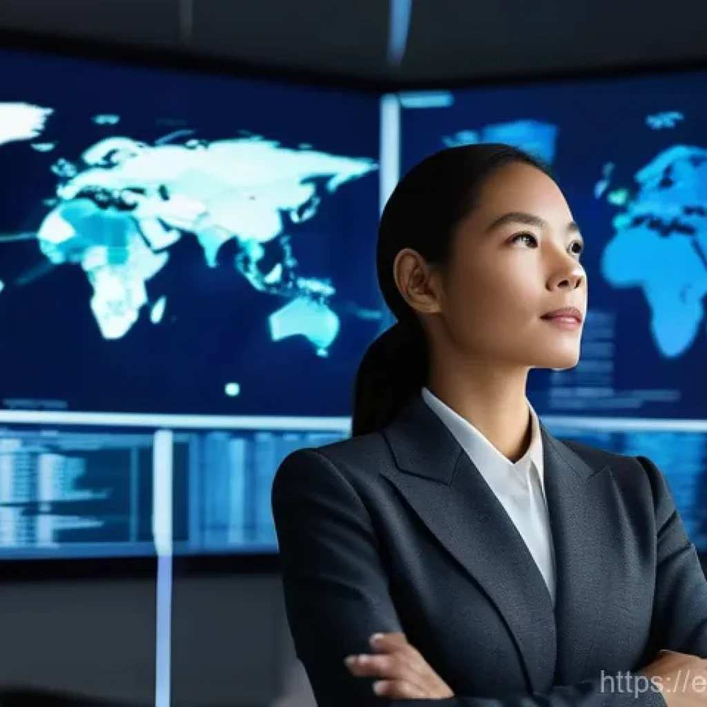 글로벌 비즈니스 실기 시험 대비 - **Prompt:** A diverse professional, a woman in her late 30s, dressed in a sharp, modern business sui...