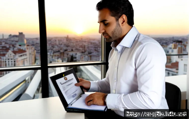글로벌 비즈니스 자격증 취득 후 커리어 - Photorealistic career advancement scene in Madrid, confident Spanish-speaking business professional ...
